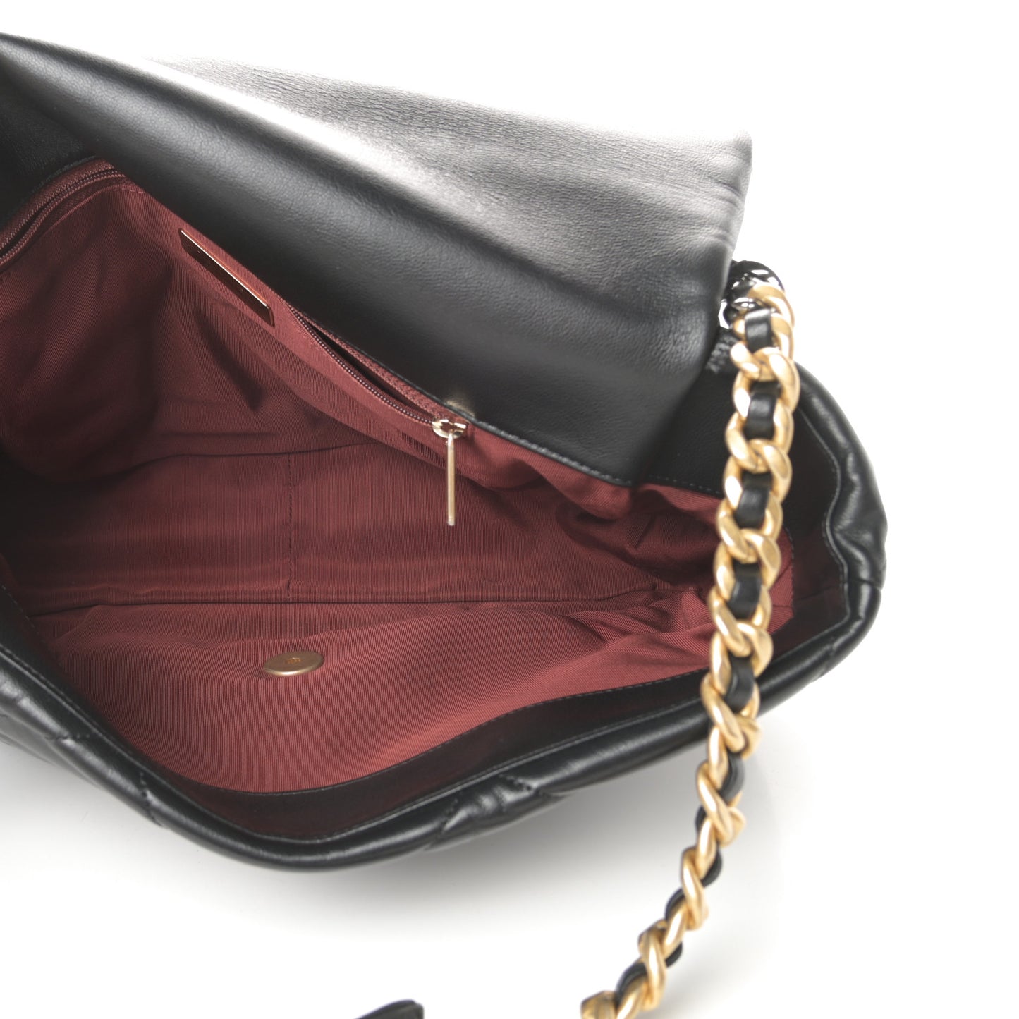 Goatskin Quilted Maxi Chanel 19 Flap Black