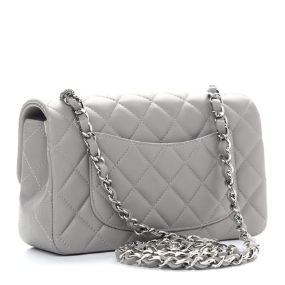 Chanel Lambskin Quilted Mini Rectangular Flap Grey 3 of 9