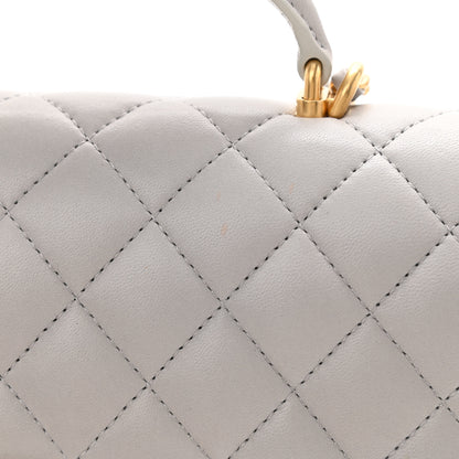 Chanel Lambskin Quilted Mini Top Handle Rectangular Flap Grey 11 of 12