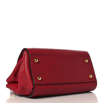 Burberry Soft Grain Calfskin Small Buckle Tote Parade Red 3 of 7