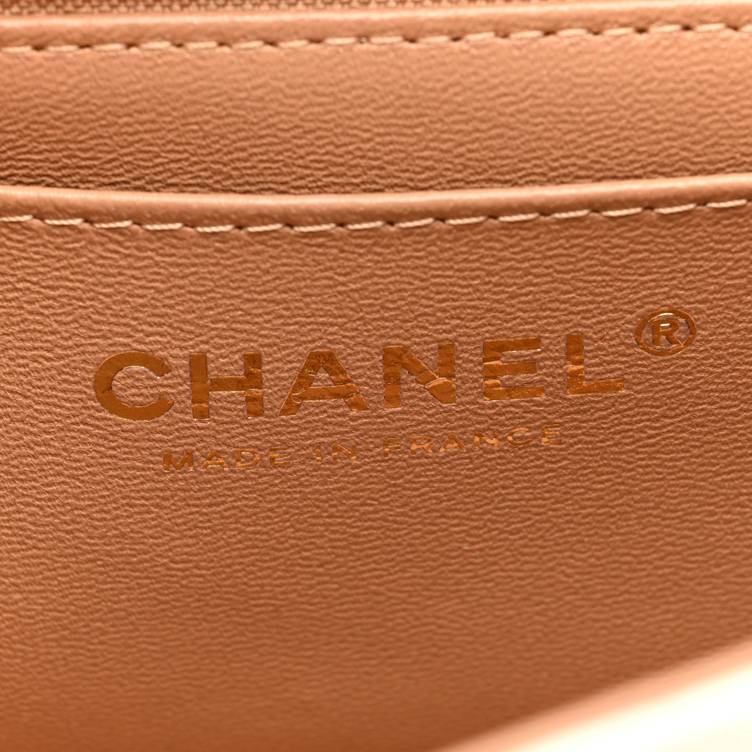 Chanel Lambskin Quilted Bi-Color Mini Top Handle Rectangular Flap Ecru Dark Beige 6 of 10