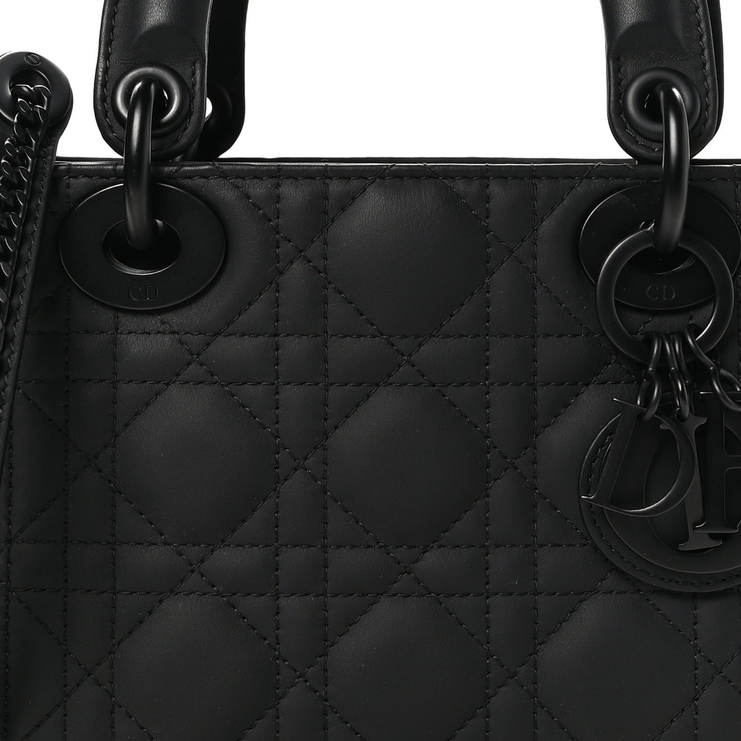 Ultra Matte Calfskin Cannage Mini Lady Dior Black