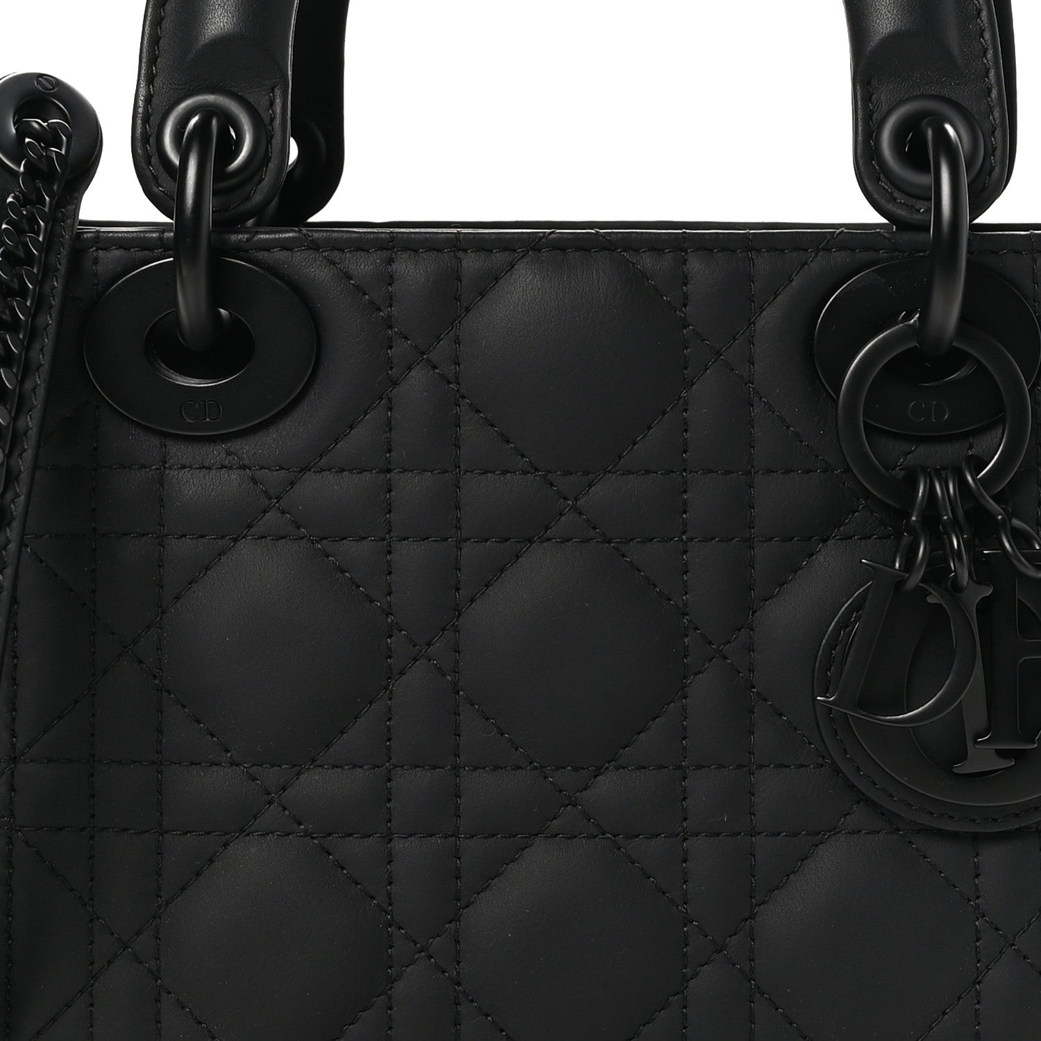 Christian Dior Ultra Matte Calfskin Cannage Mini Lady Dior Black 8 of 10