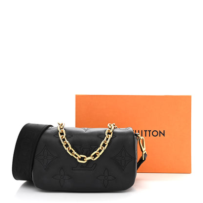 Louis Vuitton Calfskin Bubblegram Wallet On Strap Black 12 of 12