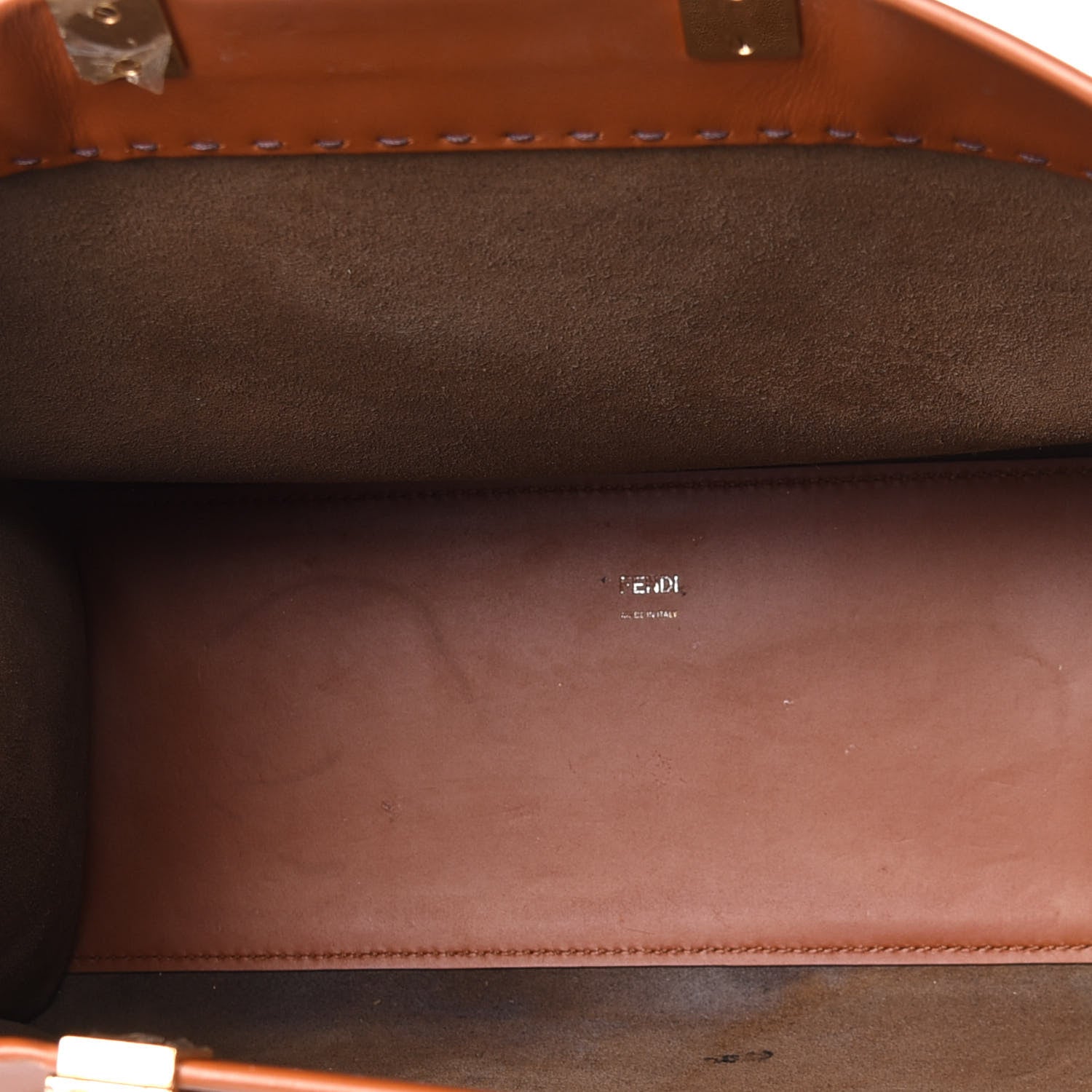 Fendi Vitello King Plexiglass Medium Fendi Sunshine Shopper Tote Cuoio 9 of 10