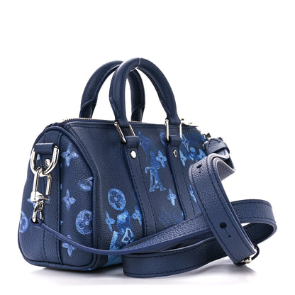 Louis Vuitton Monogram Ink Watercolor Keepall XS Blue 3 of 9