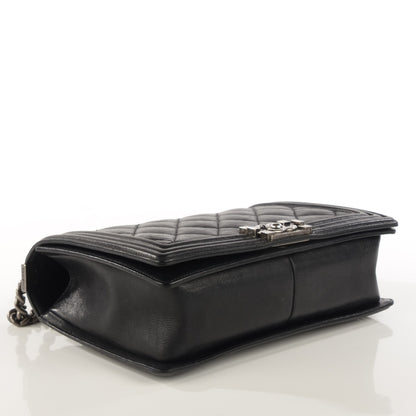 Chanel Calfskin Quilted Double Stitch New Medium Boy Flap Black 4 of 9