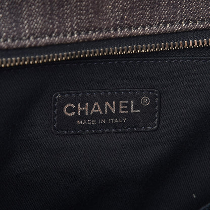 Chanel Denim Deauville Bowling Bag Dark Blue 6 of 7