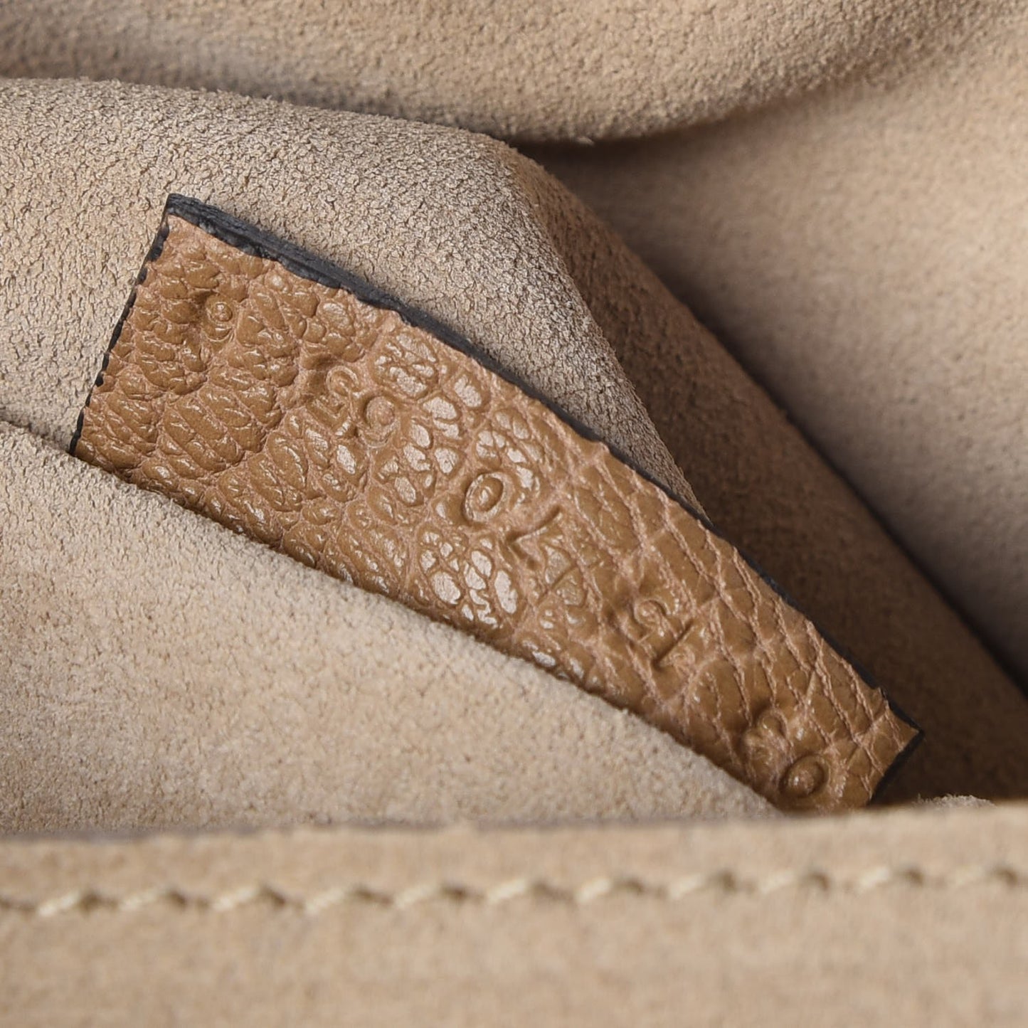 Grained Lambskin Drew Shoulder Bag Chestnut Cream