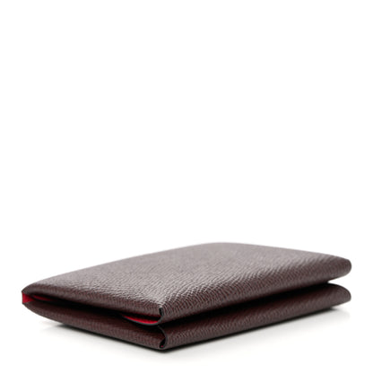 Hermes Epsom Verso Calvi Duo Card Case Rouge Sellier Framboise 4 of 8
