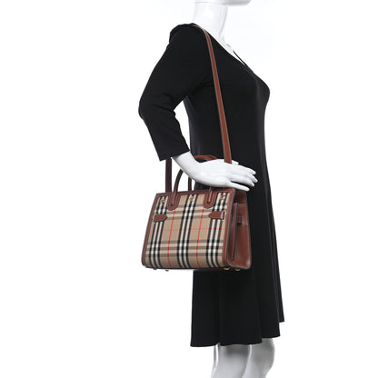 Burberry Calfskin Vintage Check Mini Two Handle Title Bag Archive Beige 2 of 10