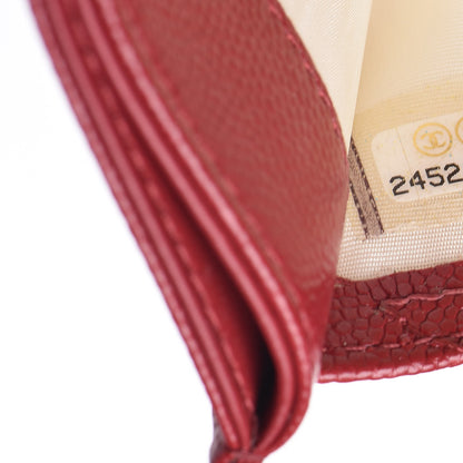 Chanel Caviar Quilted CC Card Holder Dark Red 8 of 9