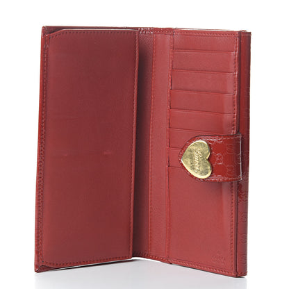 Gucci Patent Microguccissima Heart Continental Wallet Red 5 of 10