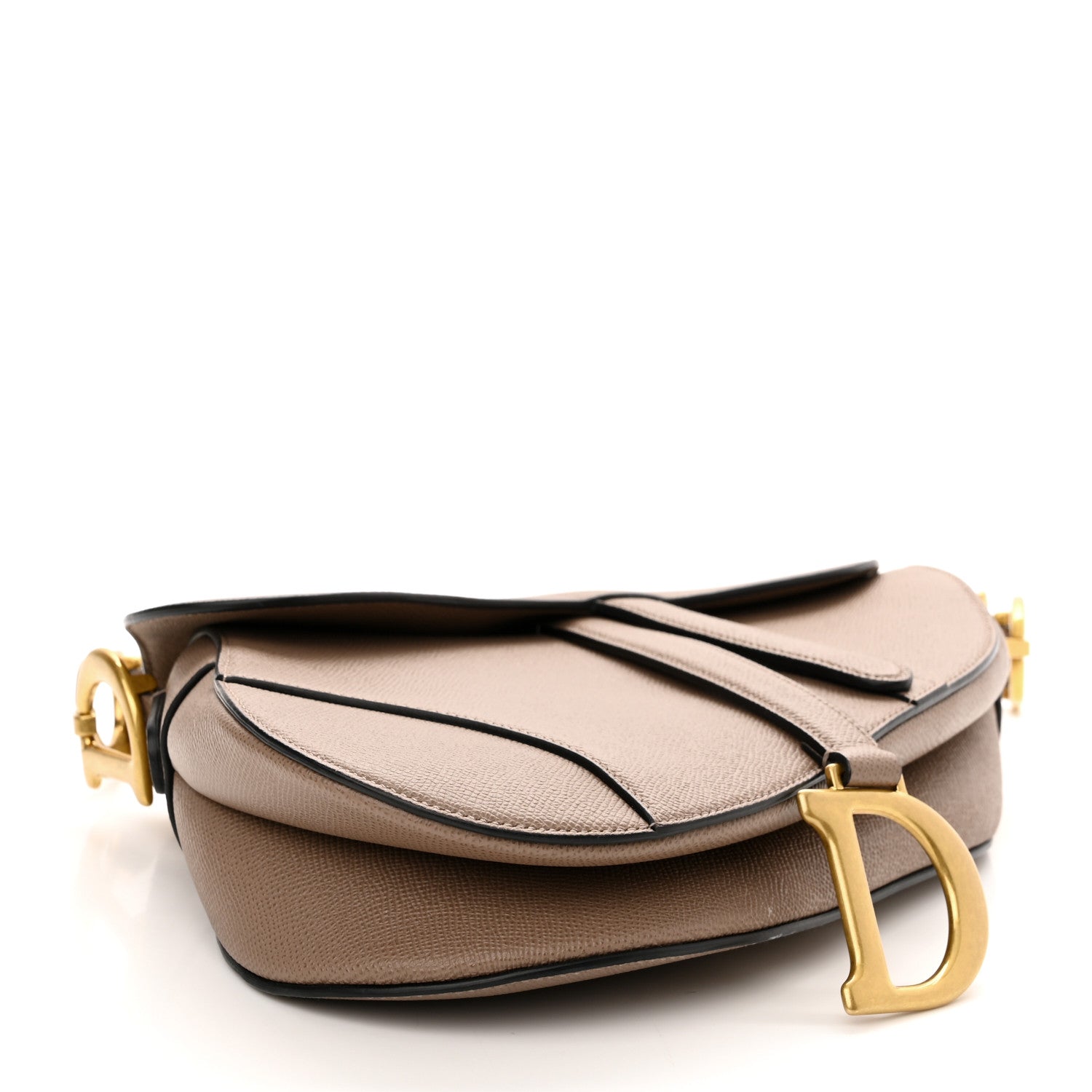 Christian Dior Grained Calfskin Saddle Bag Warm Taupe 4 of 11