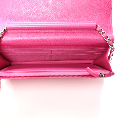 Chanel Caviar Quilted Wallet on Chain WOC Fuchsia 5 of 10