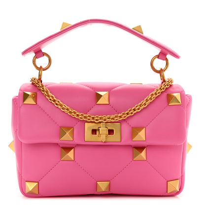 Valentino Garavani Nappa Medium Roman Stud Shoulder Bag Feminine Pink 1 of 9