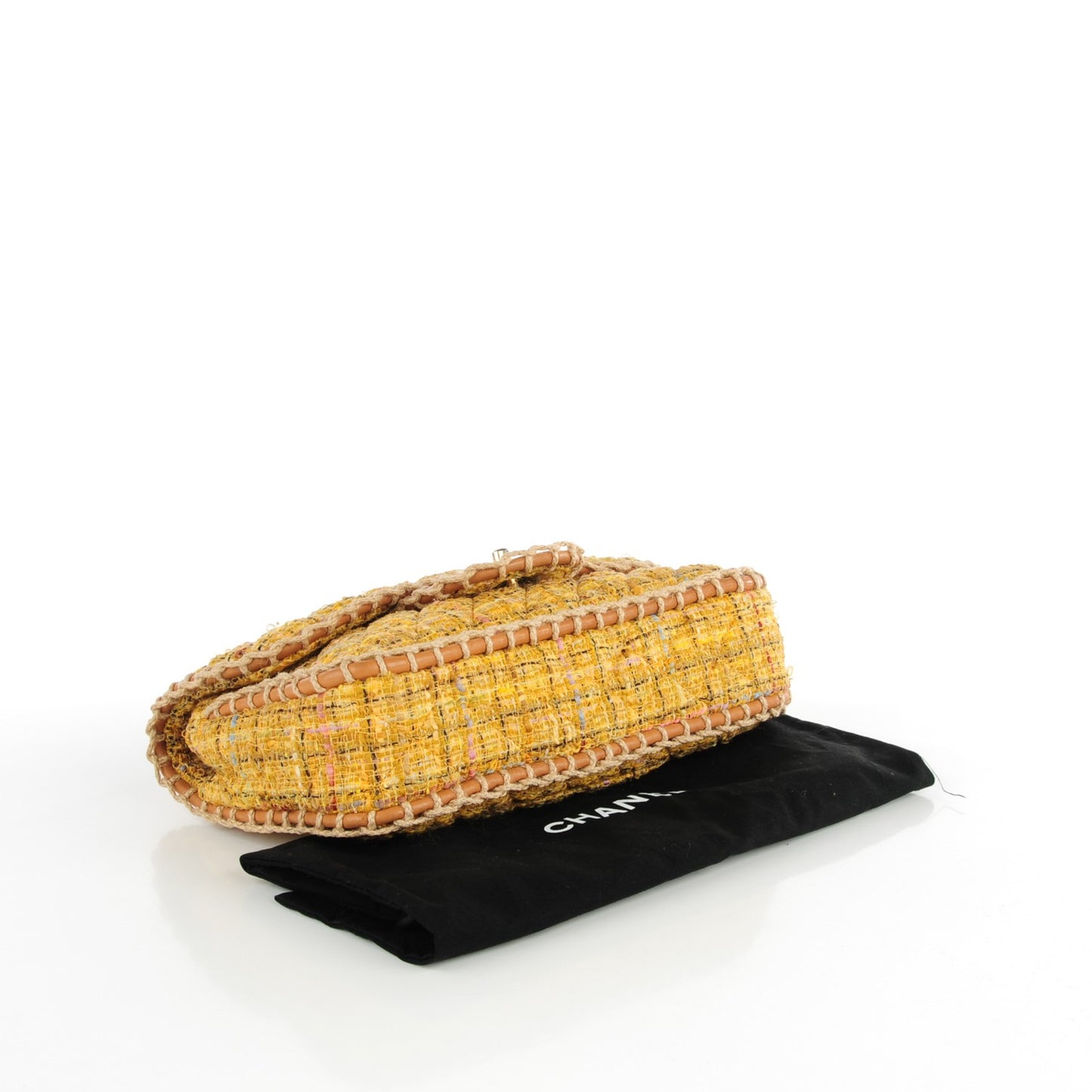 Metallic Tweed Medium Single Flap Light Yellow