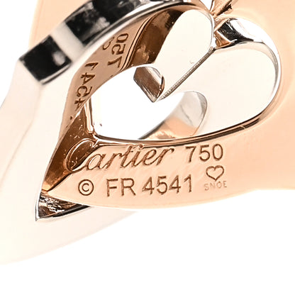 Cartier 18K White Pink Gold Double Heart Charm 3 of 3