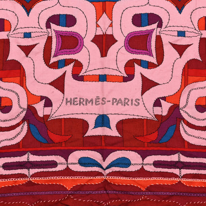 Hermes Cashmere Silk Esprit Ainou Shawl 140 Fuschia Vieux Rose Rouge H 2 of 7