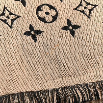 Louis Vuitton Wool Silk Monogram So LV Chale Beige Black 4 of 5