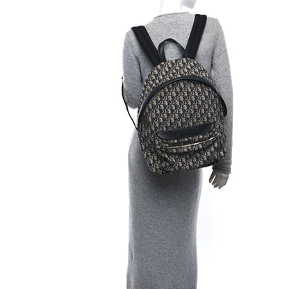 Christian Dior Oblique Calfskin Rider Backpack Beige Black 2 of 9