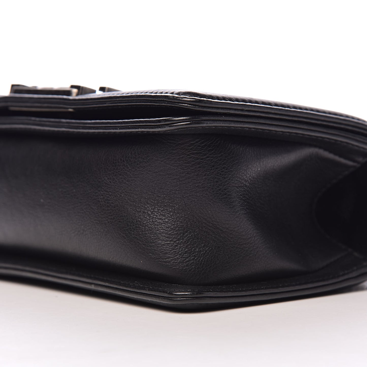 Calfskin Quilted Small Boy Flap Black