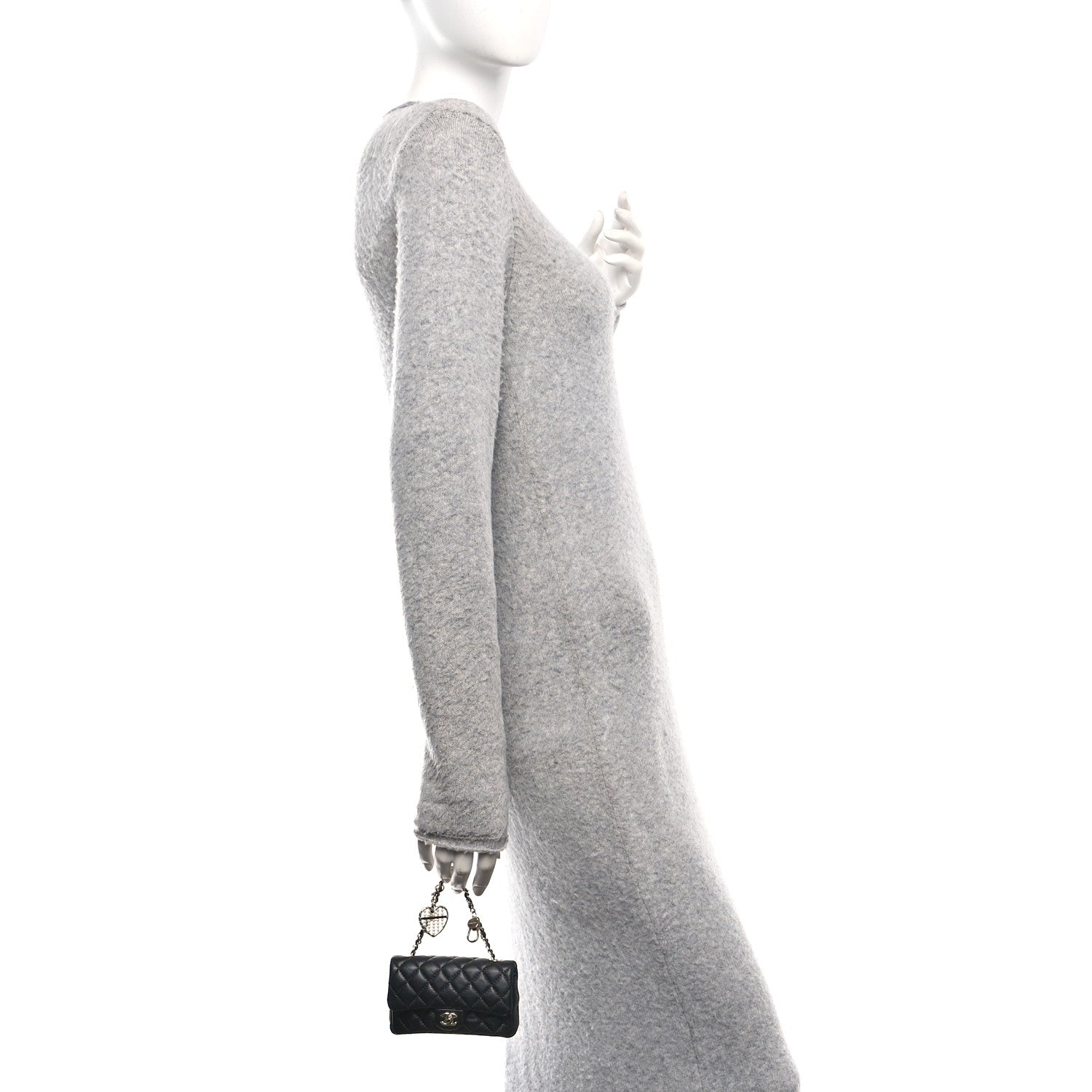 Chanel Lambskin Quilted Mini Flap Bag Charm With Hook Black 2 of 10