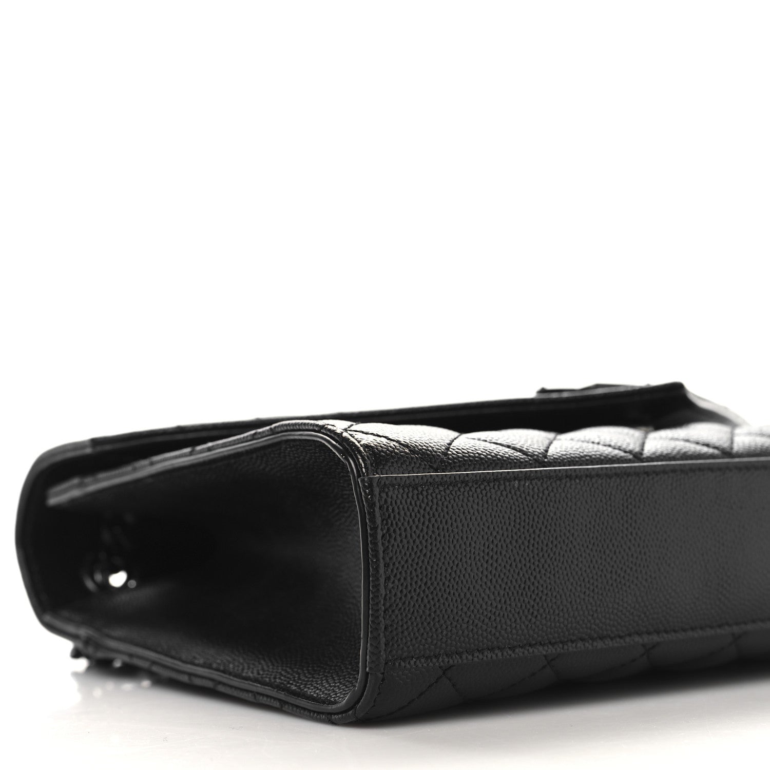 Saint Laurent Grain De Poudre Textured Mixed Matelasse Triquilt Medium Monogram Monochrome Satchel Black 14 of 22