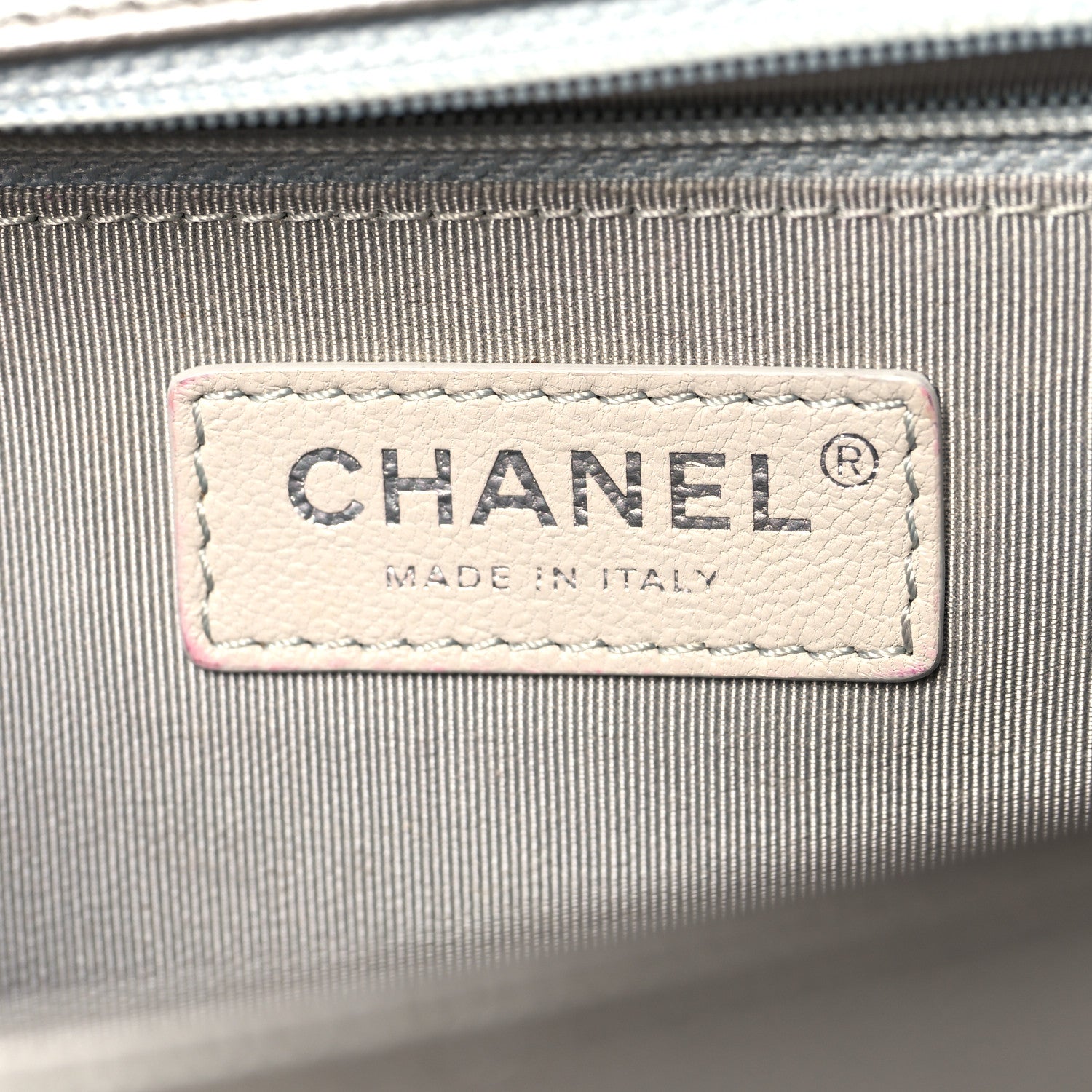 Chanel Metallic Caviar Chevron Quilted New Medium Boy Flap Silver 6 of 11