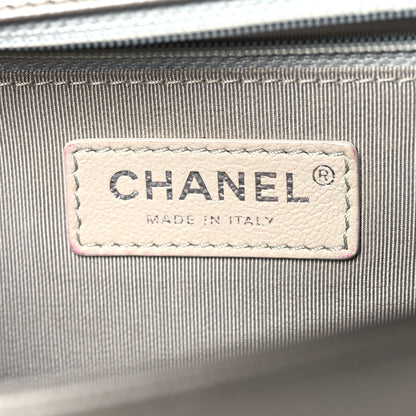 Chanel Metallic Caviar Chevron Quilted New Medium Boy Flap Silver 6 of 11