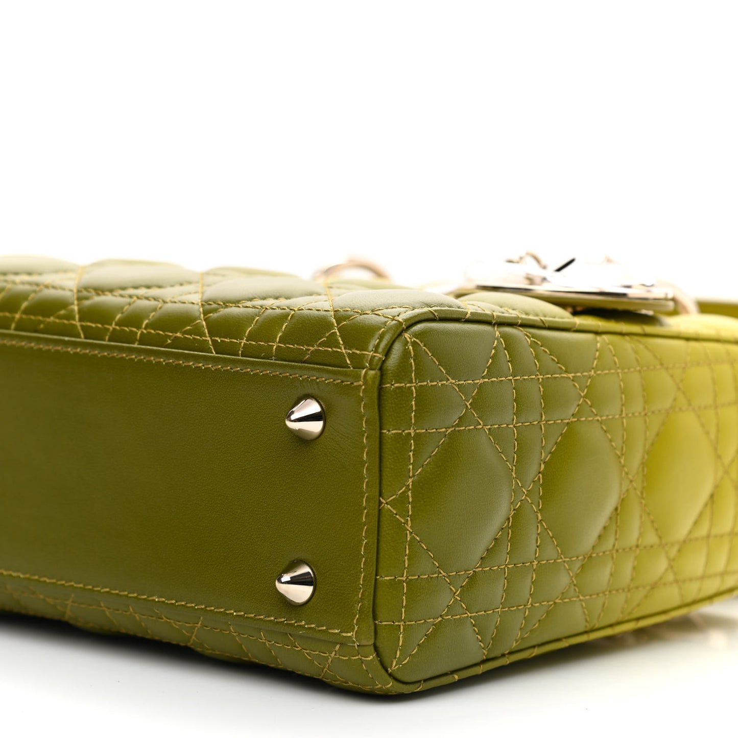 Lambskin Cannage Gradient Small Lady Dior Green