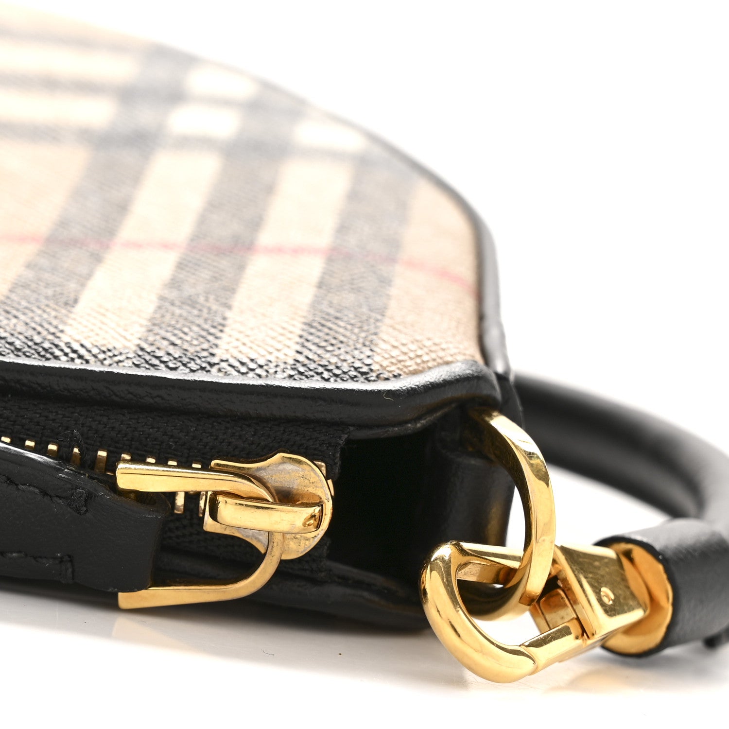 Burberry Vintage Check Calfskin Olympia Slim Pouch Archive Beige