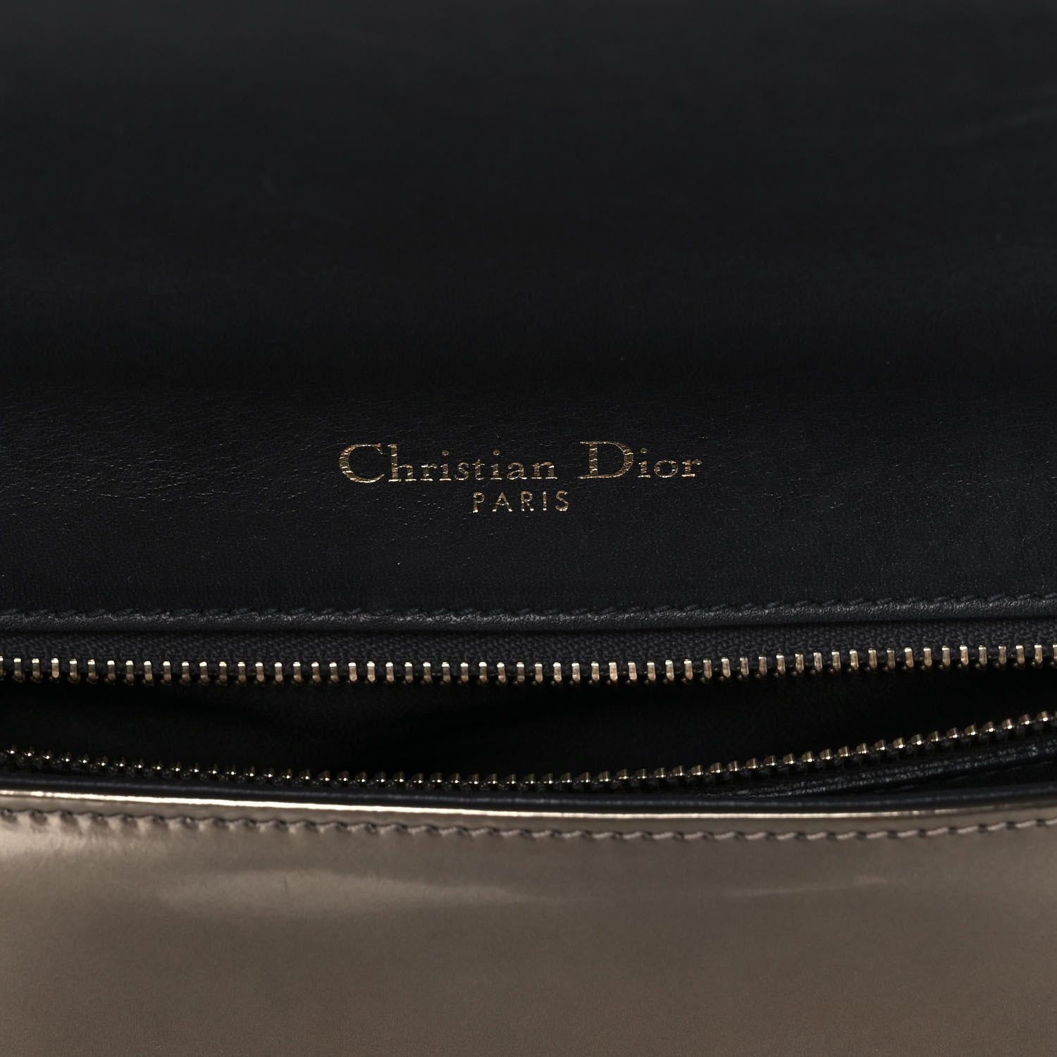 Christian Dior Metallic Patent Micro-Cannage Medium Diorama Flap Bag Gold 6 of 10