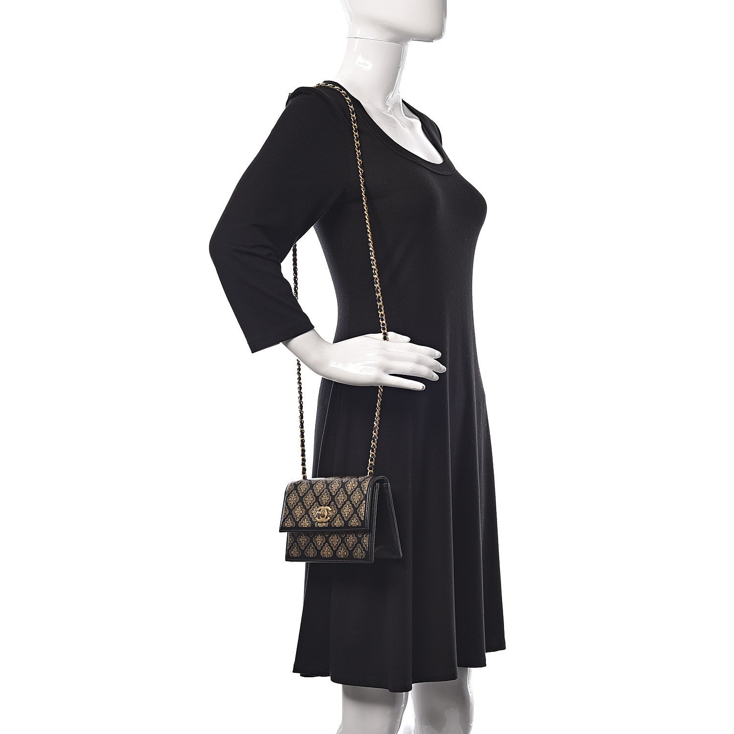 Chanel Lambskin Painted Mini Flap Black Gold 2 of 11