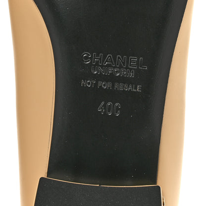 Chanel Lambskin Cap Toe CC Uniform Ballerina Flats 40 Beige Black 9 of 9