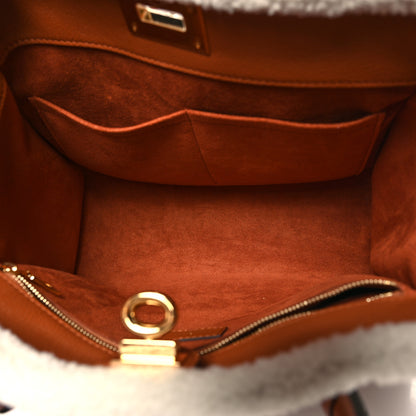 Louis Vuitton Grained Calfskin Shearling On My Side MM Caramel 5 of 9