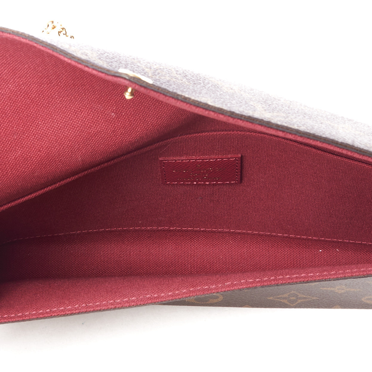 Monogram Pochette Felicie Chain Wallet Fuchsia