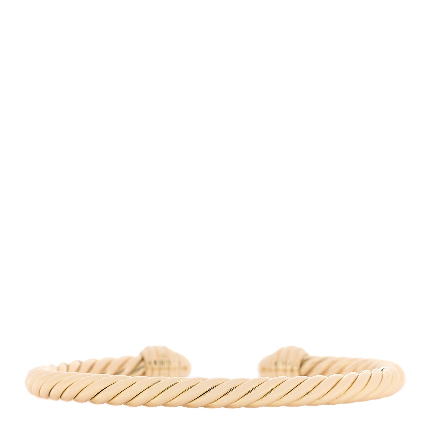 David Yurman 18K Yellow Gold Diamond 5mm Classic Cablespira Bracelet 2 of 4
