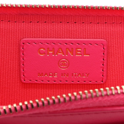 Chanel Lambskin Quilted Chanel 19 Zip Card Holder Pink 6 of 10