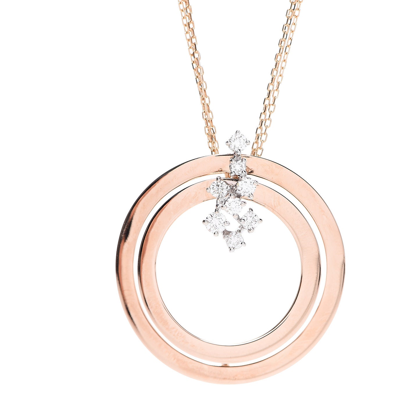 18K Pink Gold Diamond Sophia Loren Pendant Necklace
