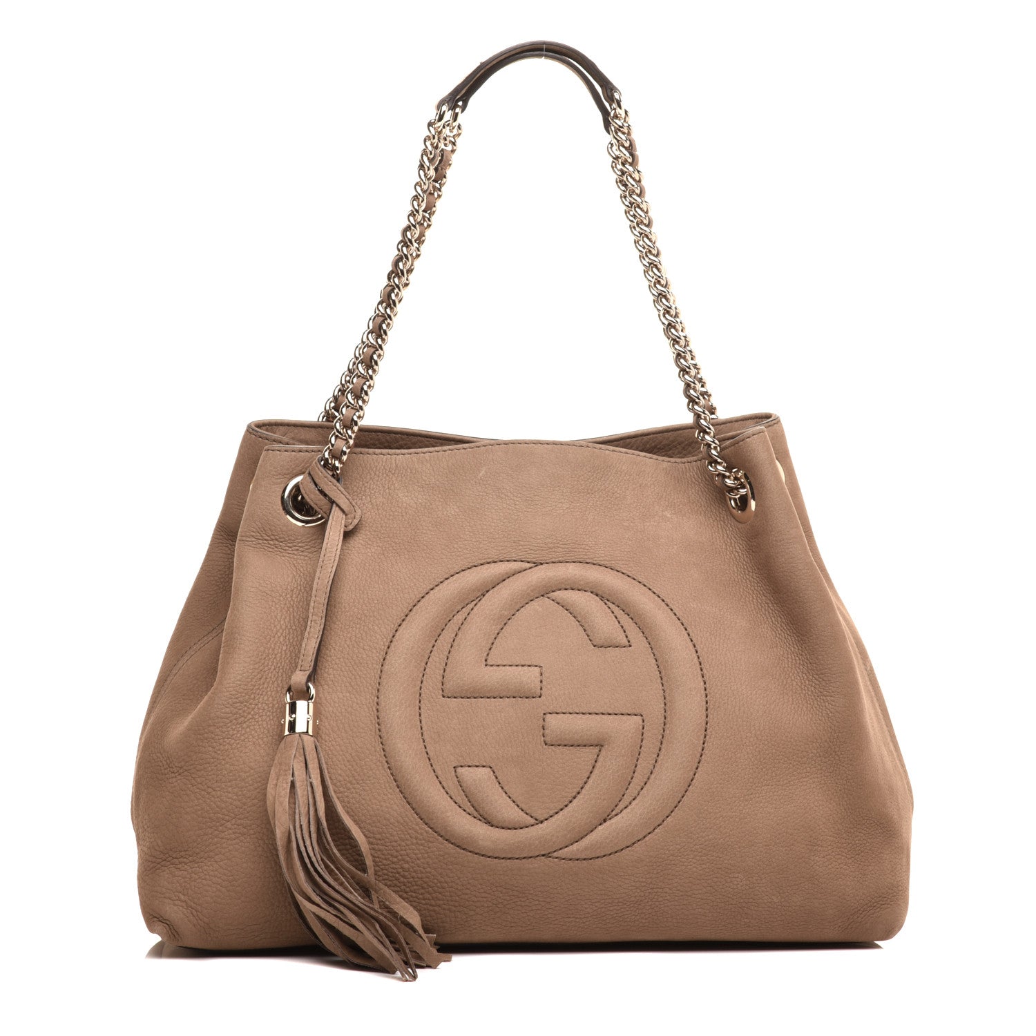 Gucci Vitello Range Medium Soho Chain Shoulder Bag New Fango 1 of 9
