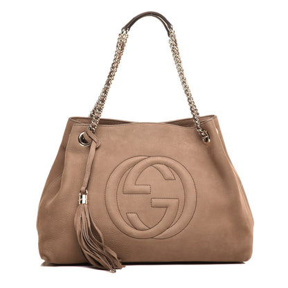 Gucci Vitello Range Medium Soho Chain Shoulder Bag New Fango 1 of 9