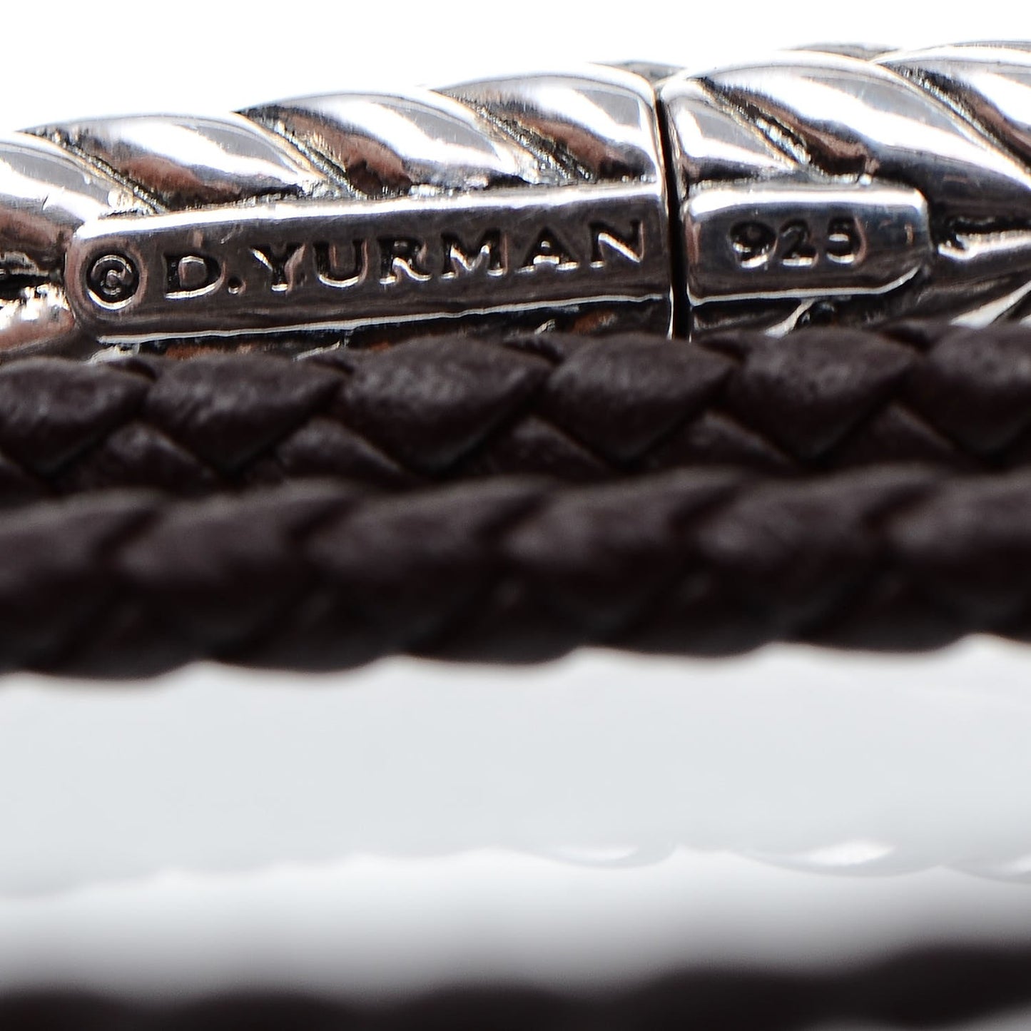 Sterling Silver Chevron Triple-Wrap Bracelet Brown
