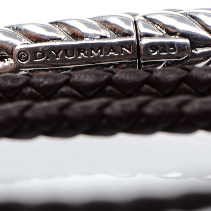 David Yurman Sterling Silver Chevron Triple-Wrap Bracelet Brown 4 of 4