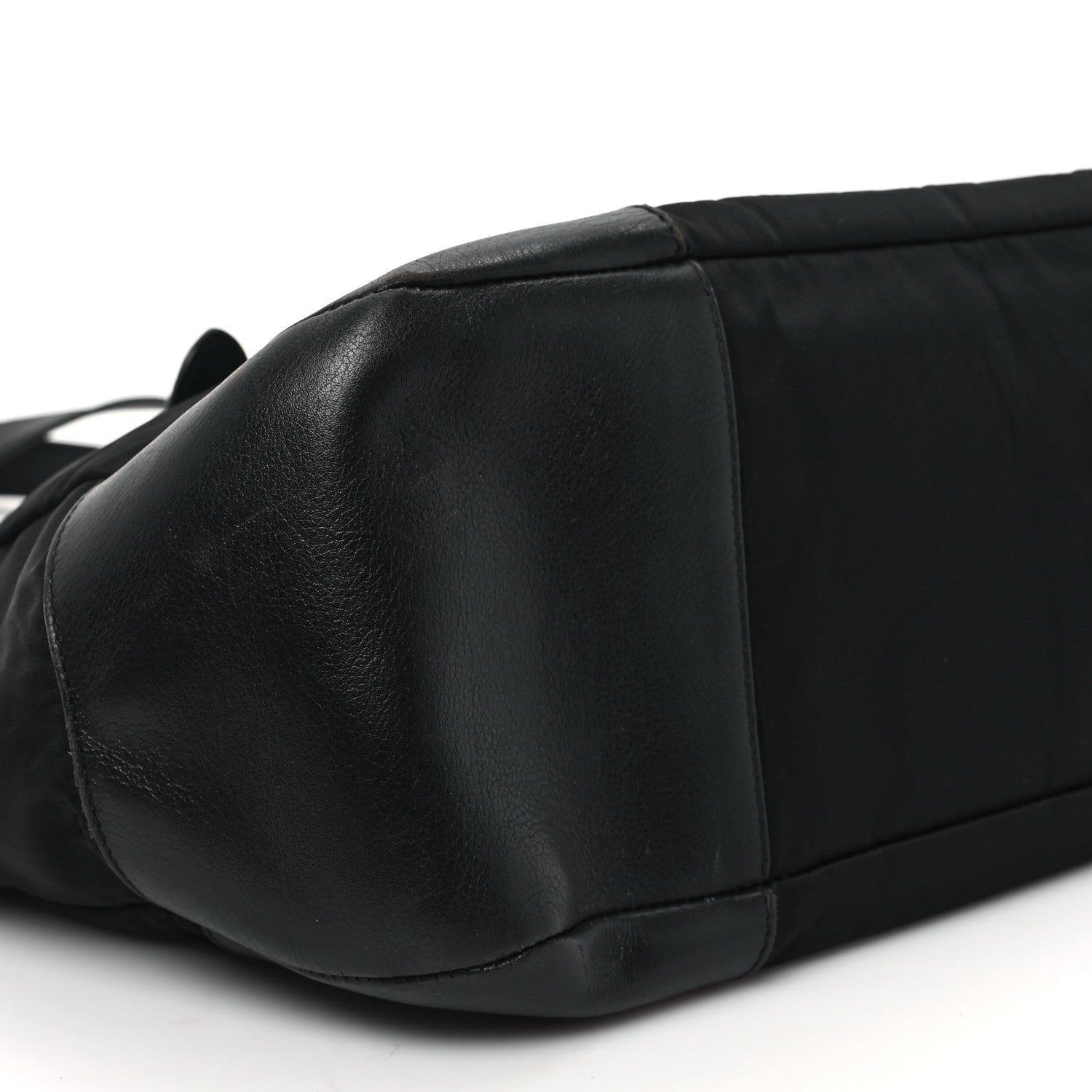 Prada Tessuto Nylon Soft Calfskin Tote Black 8 of 13