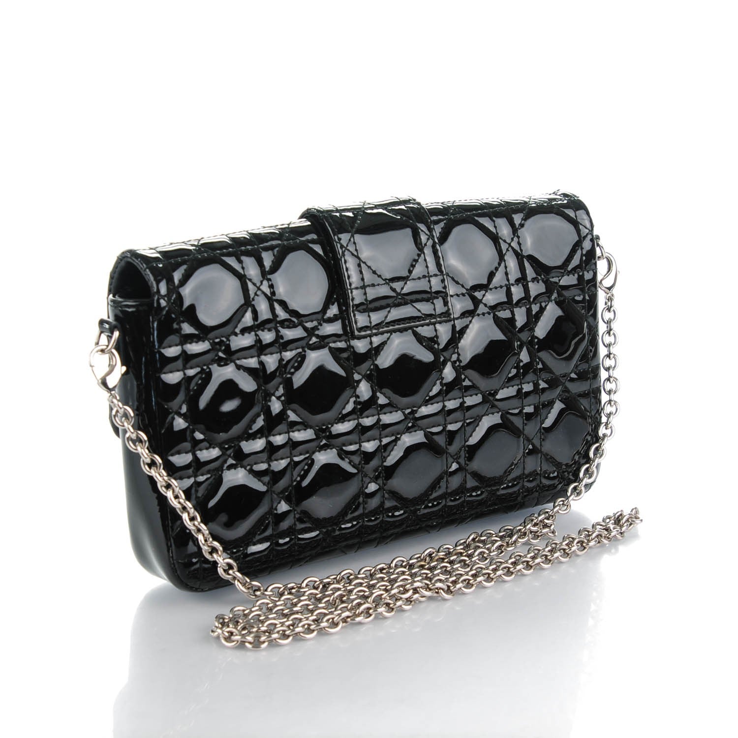 Christian Dior Patent Cannage New Lock Pouch Black 3 of 7