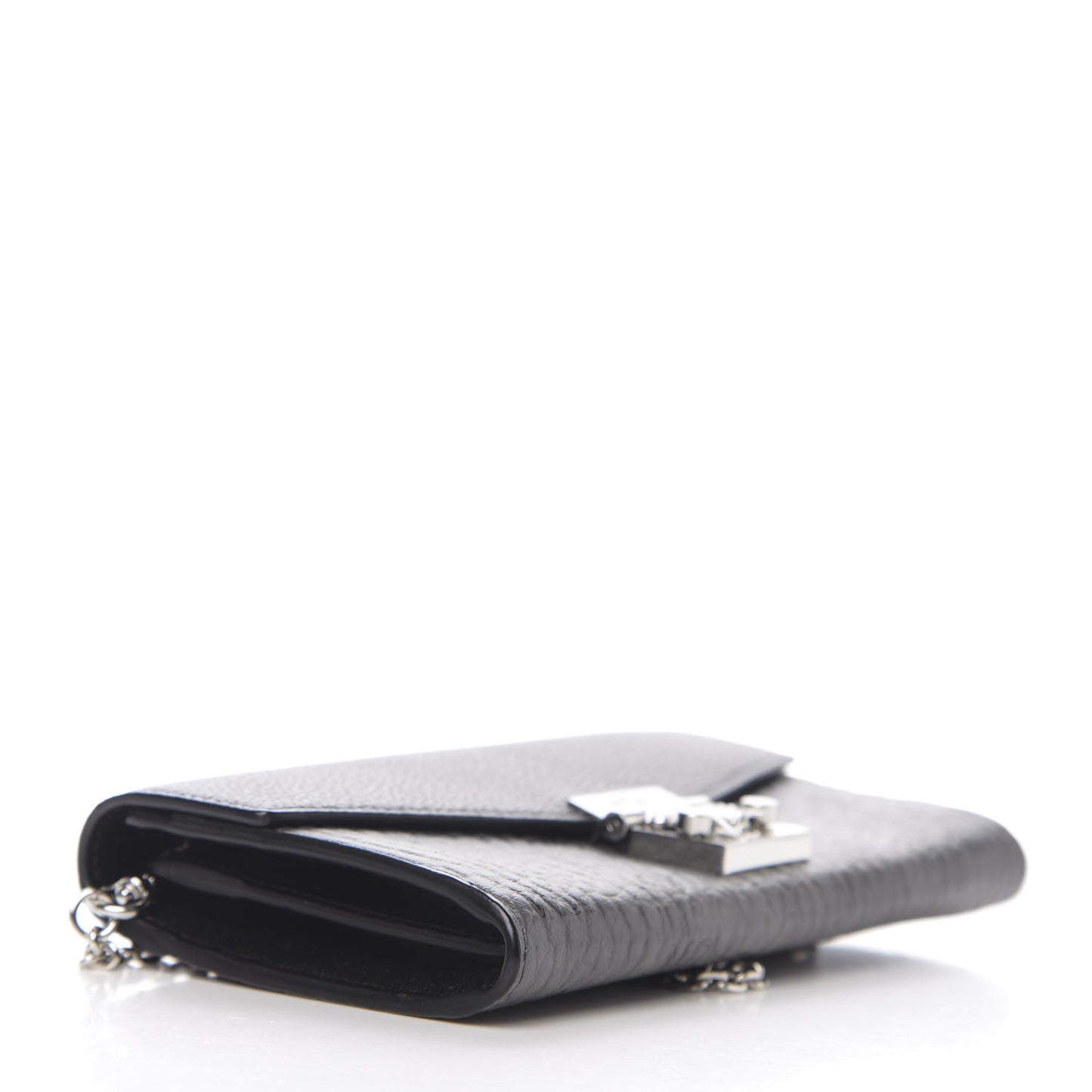 Visetos Calfskin Large Patricia Wallet On Chain Black