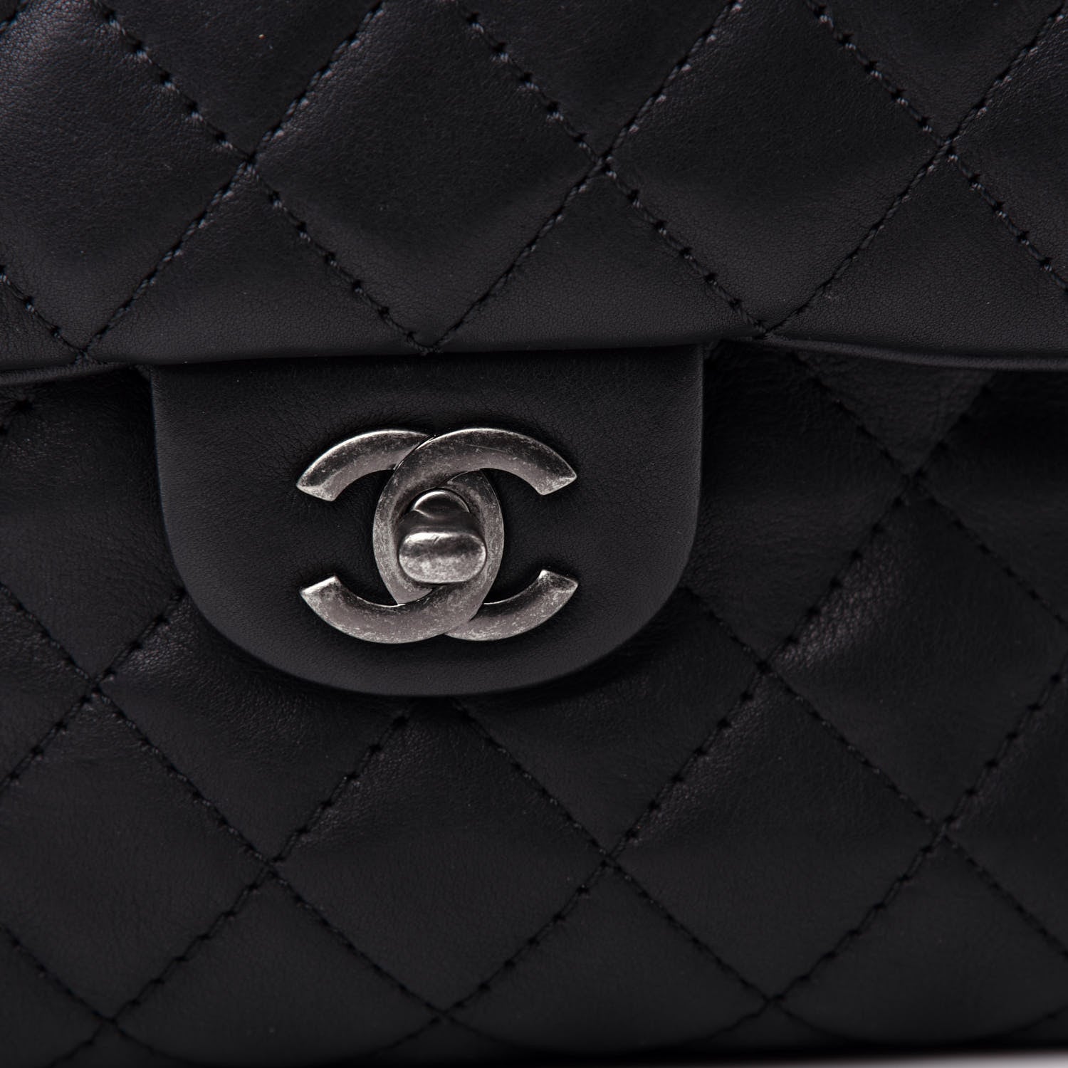 Chanel Metallic Lambskin Quilted Drawstring Backpack Black 10 of 10