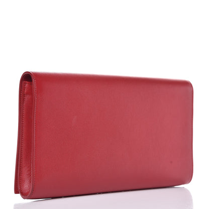 Saint Laurent Calfskin Monogram Large Belle De Jour Clutch Red 3 of 8