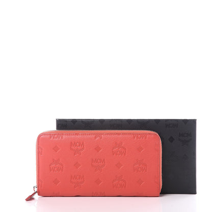 MCM Calfskin Ottomar Large Zip Around Wallet Marigold Orange 10 of 10